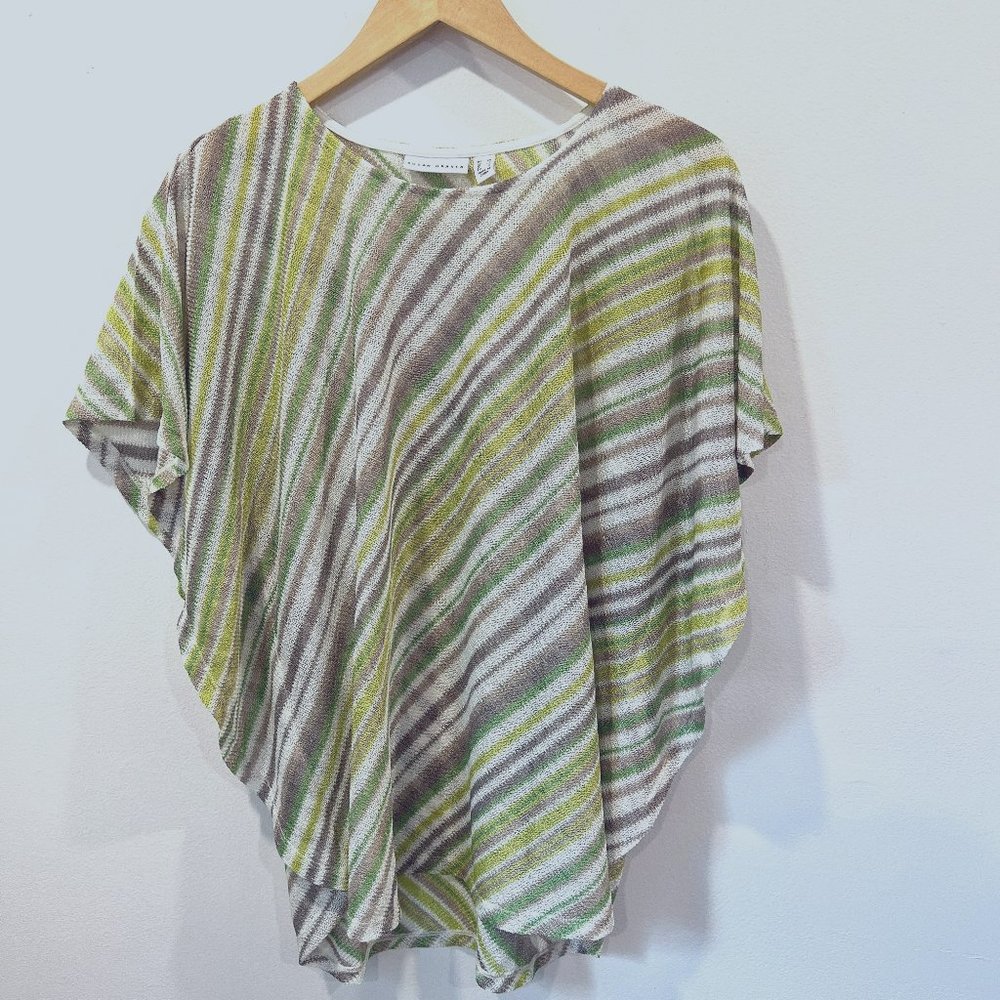 Susan Graver Striped Poncho Top Size XS